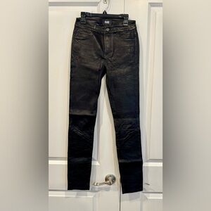 PAIGE Black Leather Skinny Pants